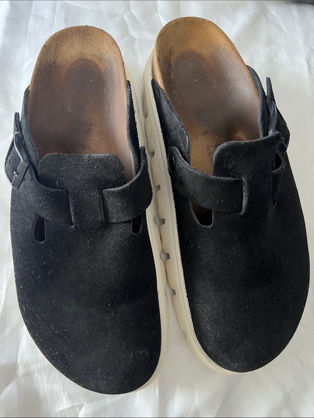 Papillio Black Suede Slip-On Clogs - Picture 2 of 8